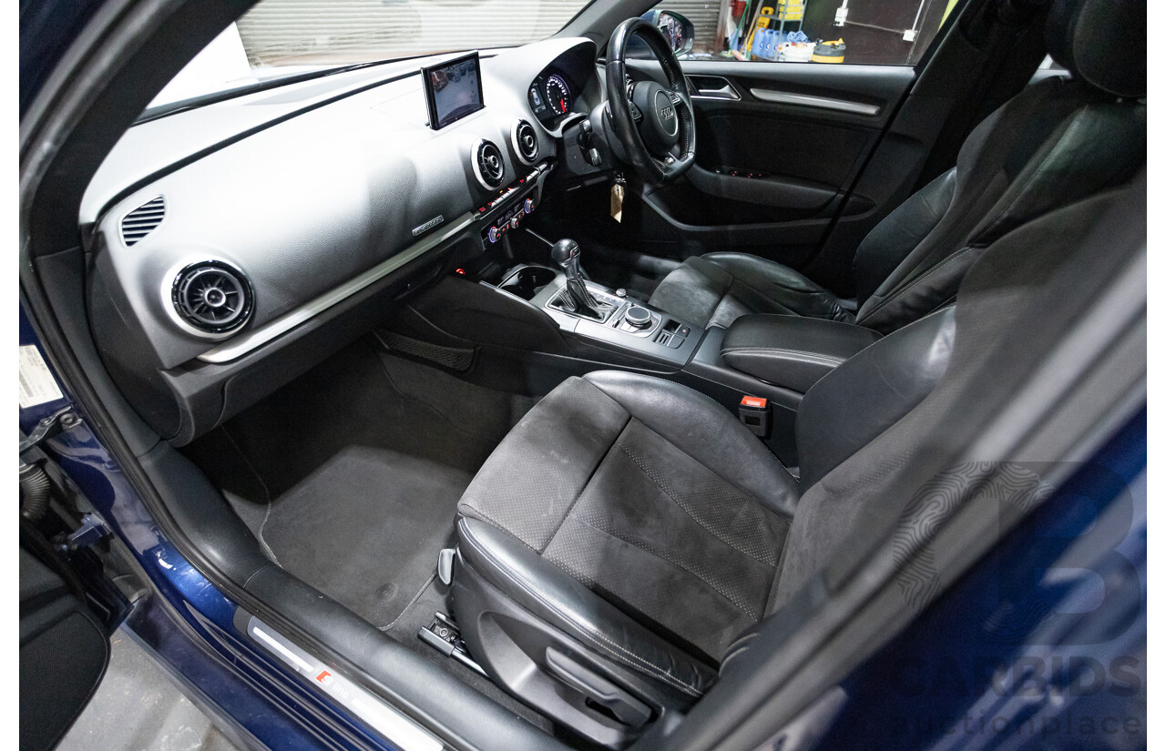 09/2015 Audi A3 1.8 TFSI Ambition Quattro S-Line Pack (AWD) 8V MY16 4D Sedan Scuba Blue Metallic Turbo 1.8L
