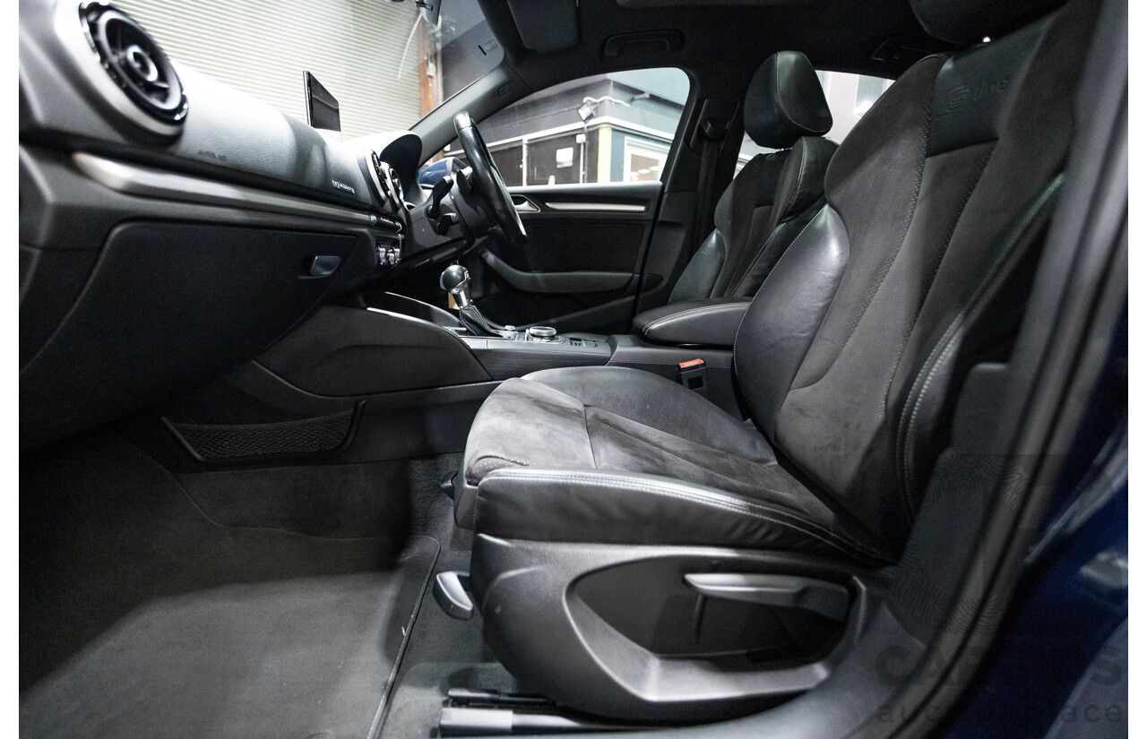 09/2015 Audi A3 1.8 TFSI Ambition Quattro S-Line Pack (AWD) 8V MY16 4D Sedan Scuba Blue Metallic Turbo 1.8L