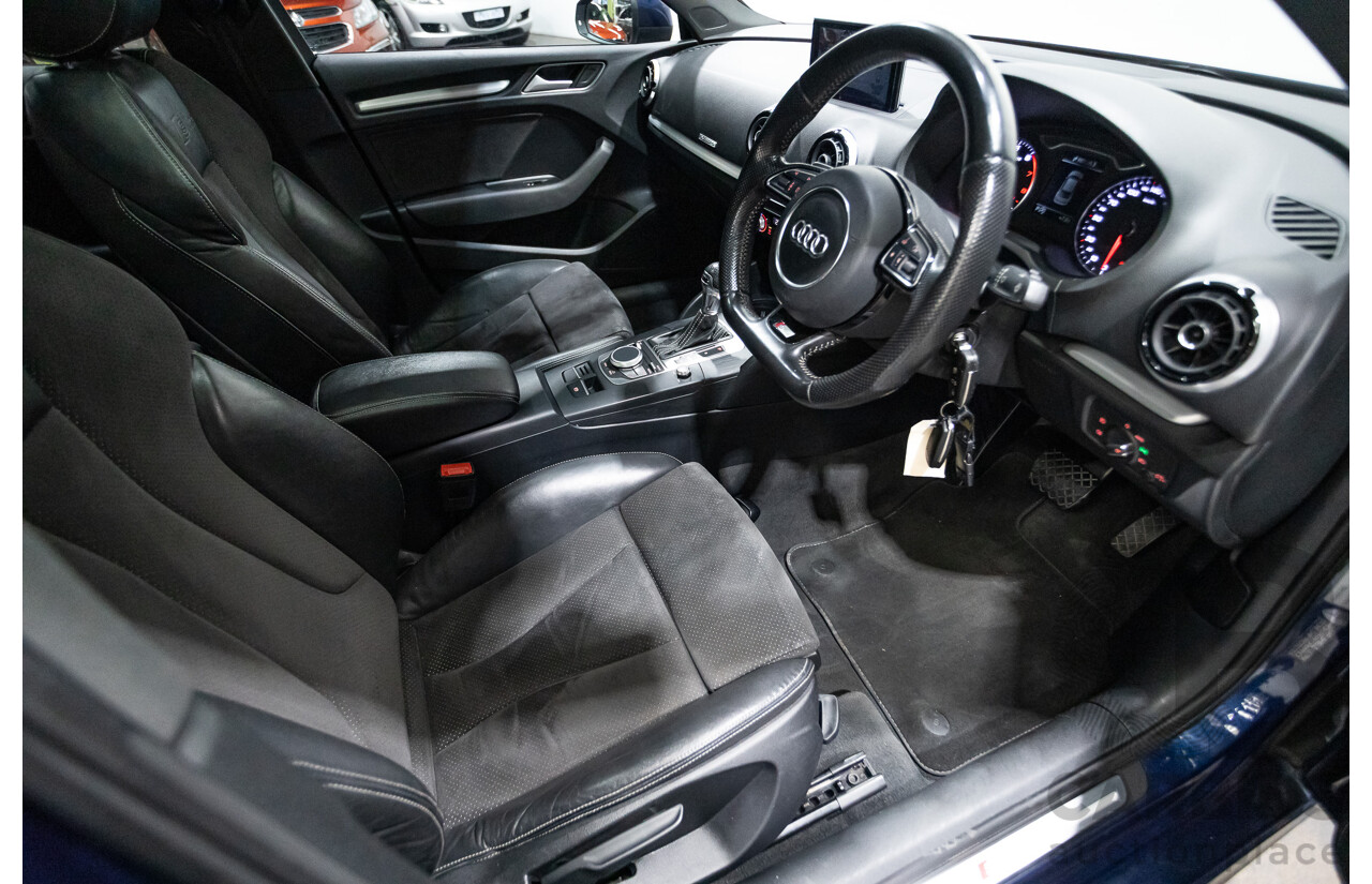09/2015 Audi A3 1.8 TFSI Ambition Quattro S-Line Pack (AWD) 8V MY16 4D Sedan Scuba Blue Metallic Turbo 1.8L