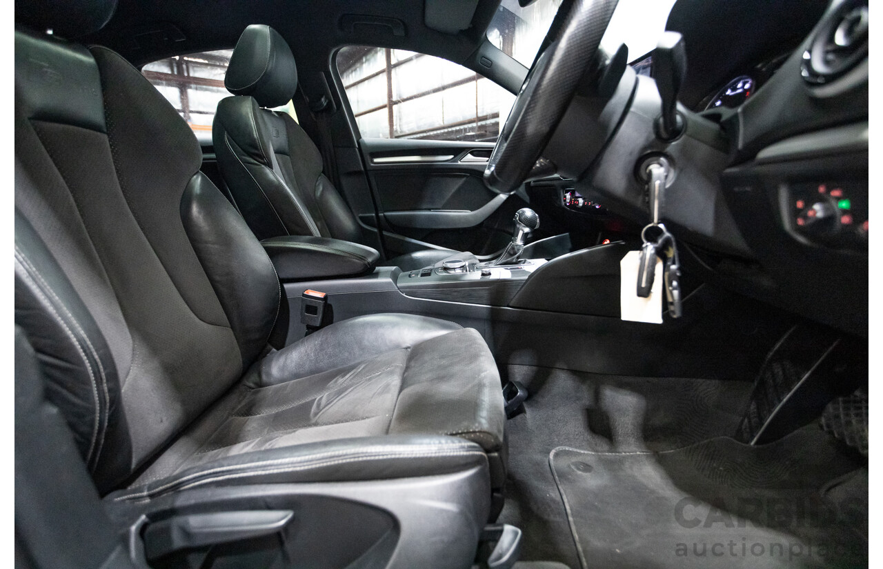 09/2015 Audi A3 1.8 TFSI Ambition Quattro S-Line Pack (AWD) 8V MY16 4D Sedan Scuba Blue Metallic Turbo 1.8L