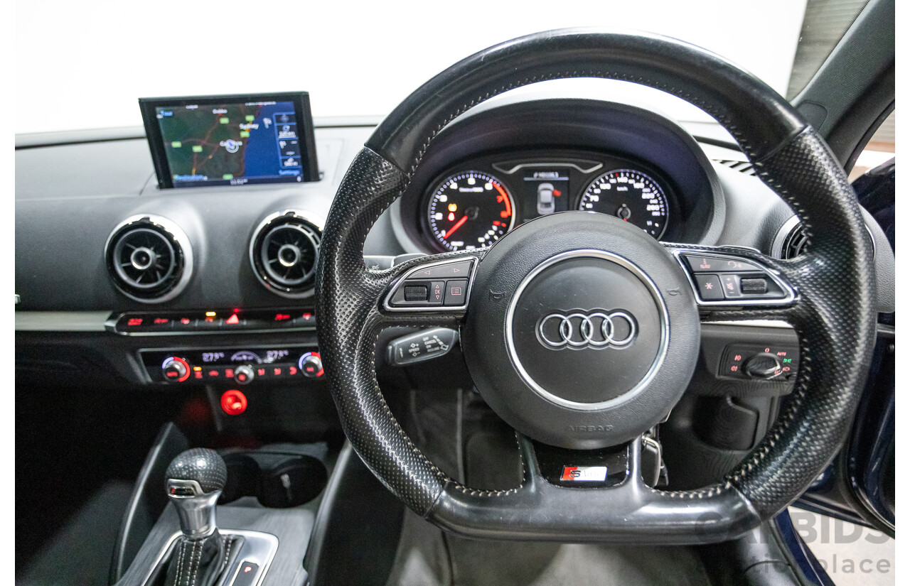09/2015 Audi A3 1.8 TFSI Ambition Quattro S-Line Pack (AWD) 8V MY16 4D Sedan Scuba Blue Metallic Turbo 1.8L