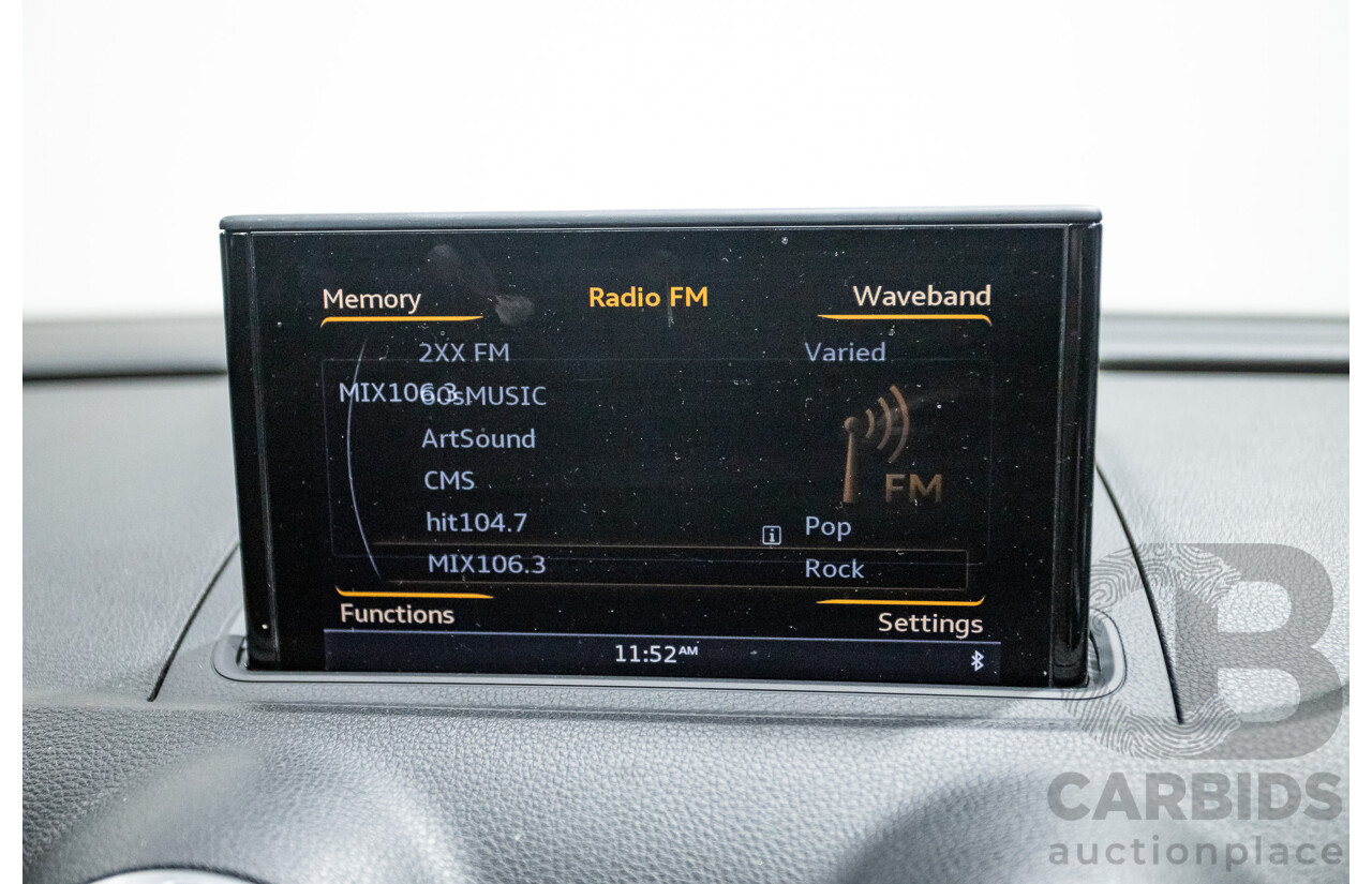 09/2015 Audi A3 1.8 TFSI Ambition Quattro S-Line Pack (AWD) 8V MY16 4D Sedan Scuba Blue Metallic Turbo 1.8L