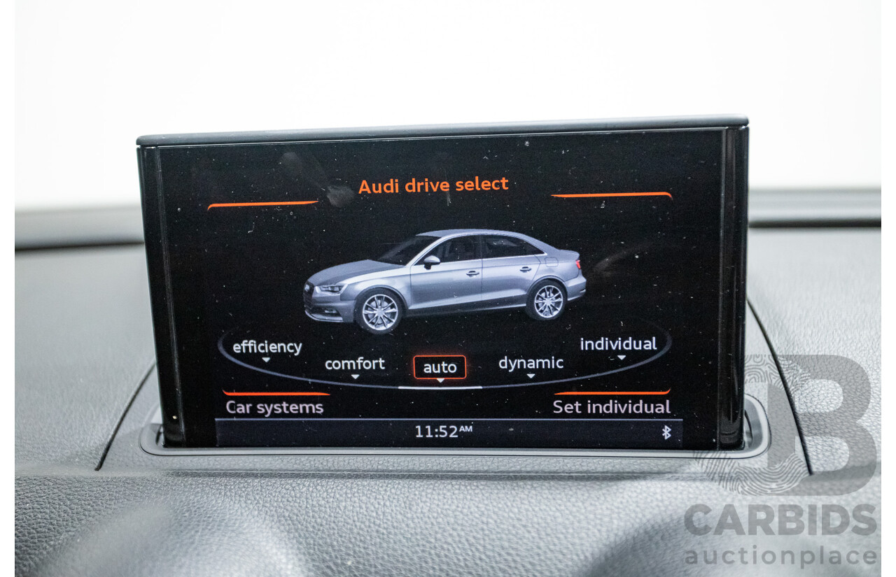 09/2015 Audi A3 1.8 TFSI Ambition Quattro S-Line Pack (AWD) 8V MY16 4D Sedan Scuba Blue Metallic Turbo 1.8L