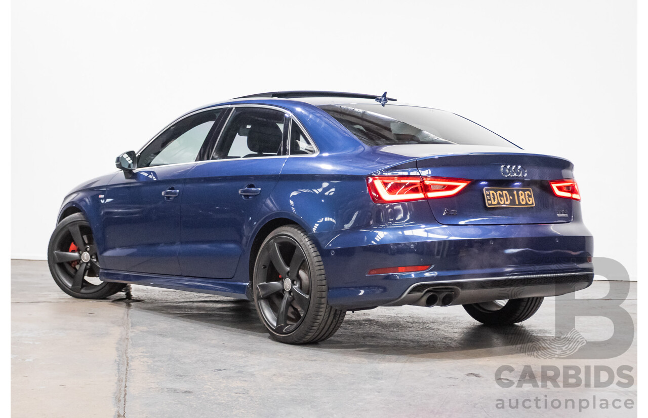 09/2015 Audi A3 1.8 TFSI Ambition Quattro S-Line Pack (AWD) 8V MY16 4D Sedan Scuba Blue Metallic Turbo 1.8L