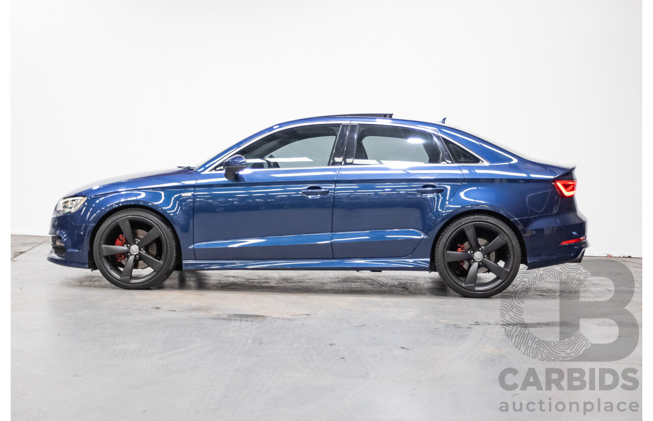 09/2015 Audi A3 1.8 TFSI Ambition Quattro S-Line Pack (AWD) 8V MY16 4D Sedan Scuba Blue Metallic Turbo 1.8L