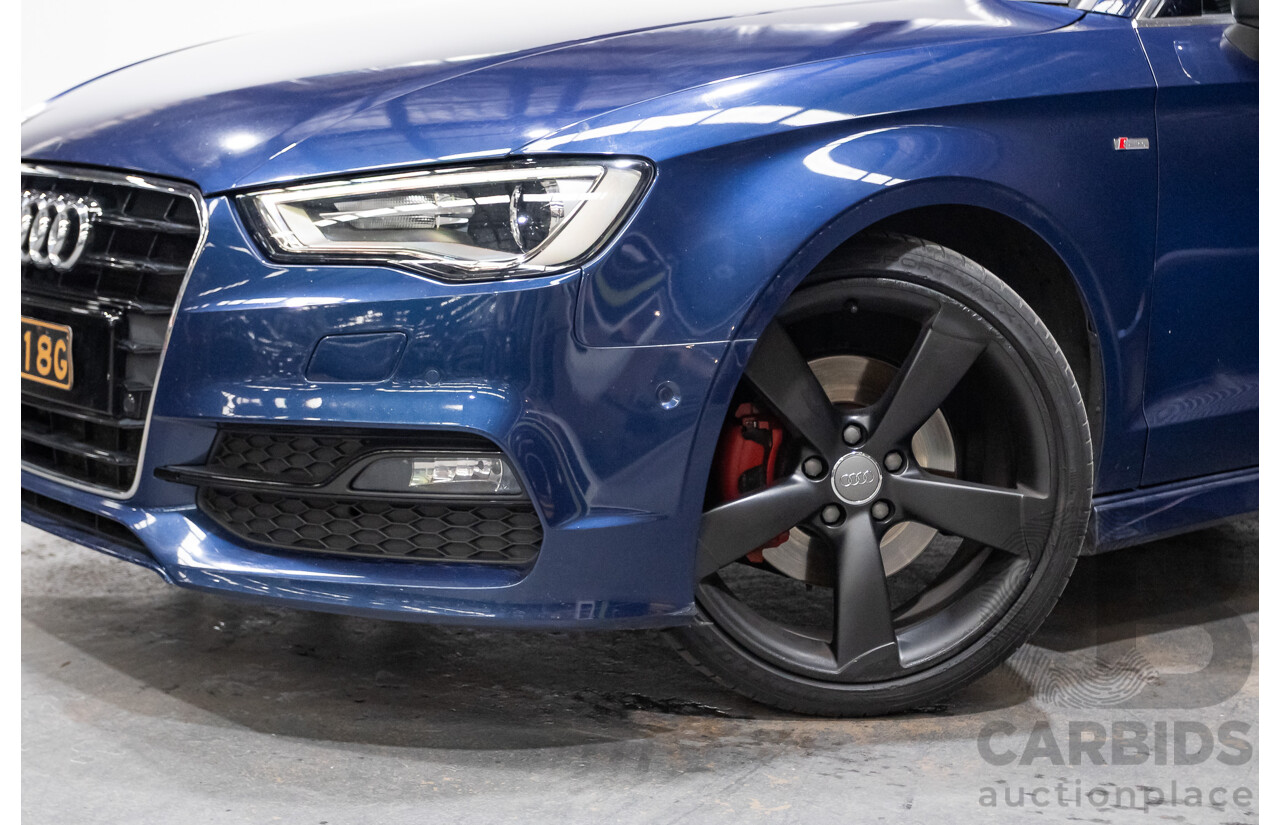 09/2015 Audi A3 1.8 TFSI Ambition Quattro S-Line Pack (AWD) 8V MY16 4D Sedan Scuba Blue Metallic Turbo 1.8L