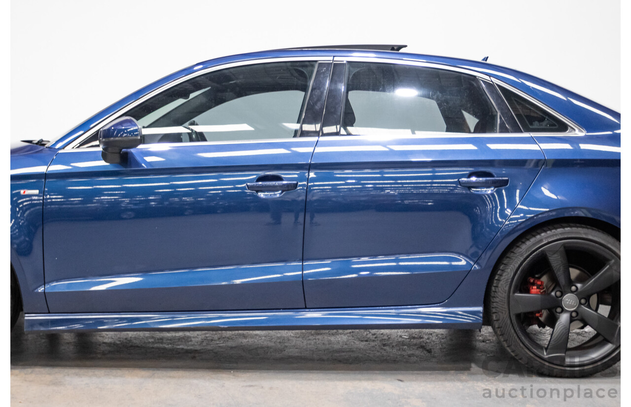 09/2015 Audi A3 1.8 TFSI Ambition Quattro S-Line Pack (AWD) 8V MY16 4D Sedan Scuba Blue Metallic Turbo 1.8L