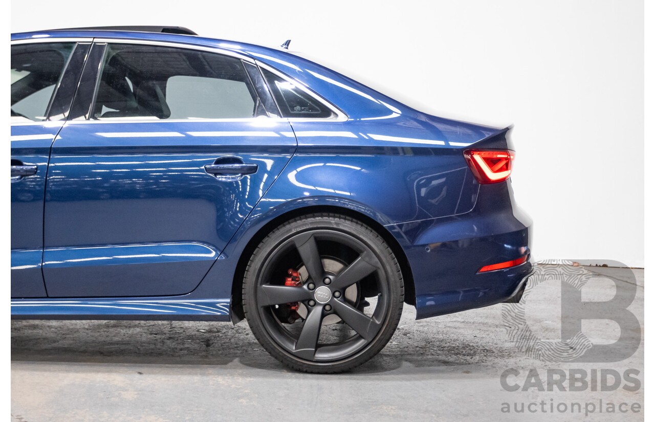 09/2015 Audi A3 1.8 TFSI Ambition Quattro S-Line Pack (AWD) 8V MY16 4D Sedan Scuba Blue Metallic Turbo 1.8L