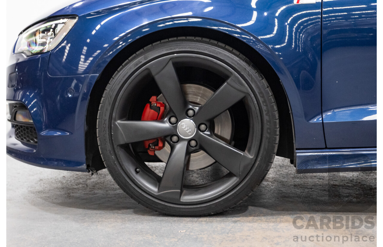 09/2015 Audi A3 1.8 TFSI Ambition Quattro S-Line Pack (AWD) 8V MY16 4D Sedan Scuba Blue Metallic Turbo 1.8L