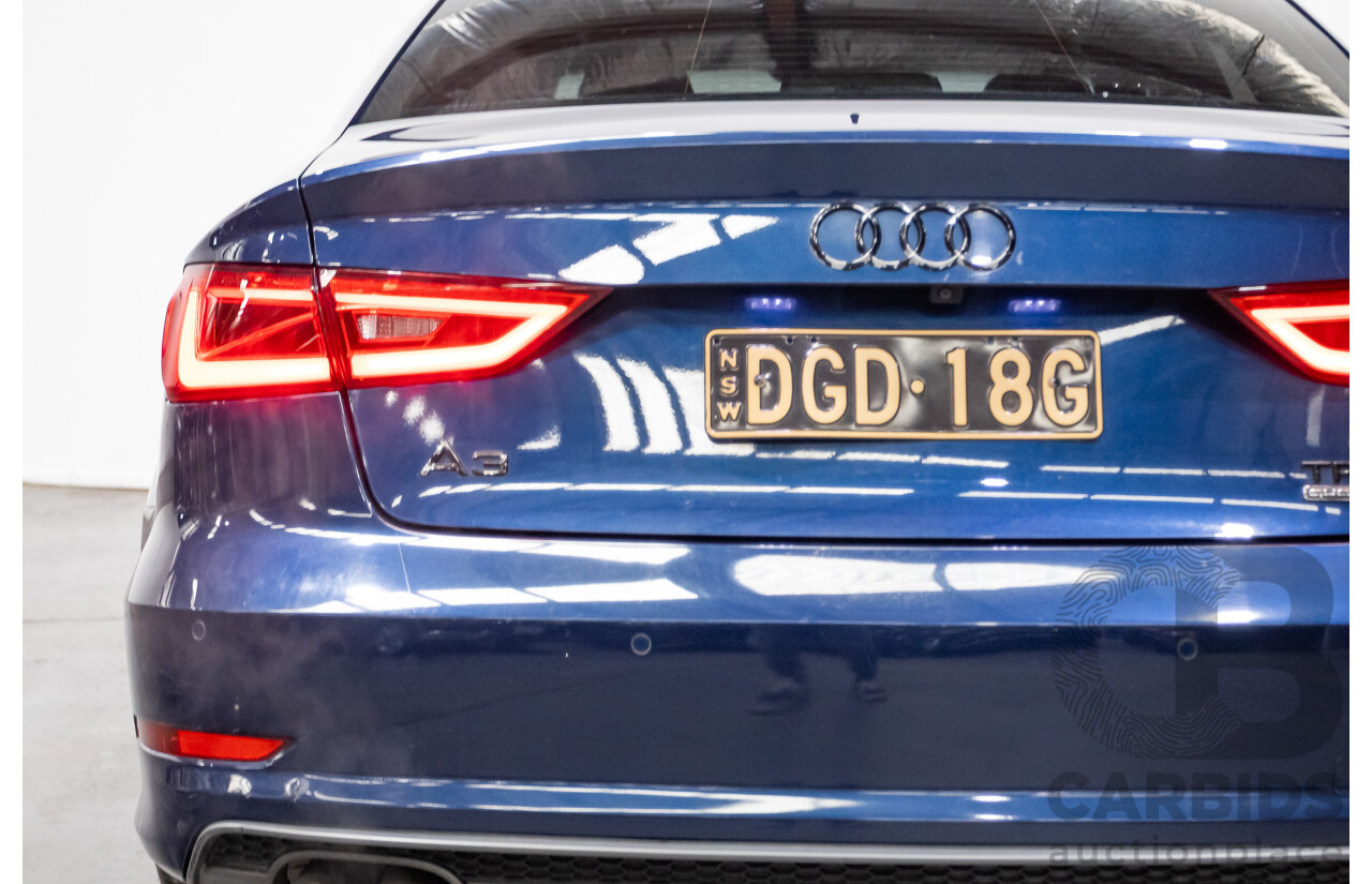09/2015 Audi A3 1.8 TFSI Ambition Quattro S-Line Pack (AWD) 8V MY16 4D Sedan Scuba Blue Metallic Turbo 1.8L
