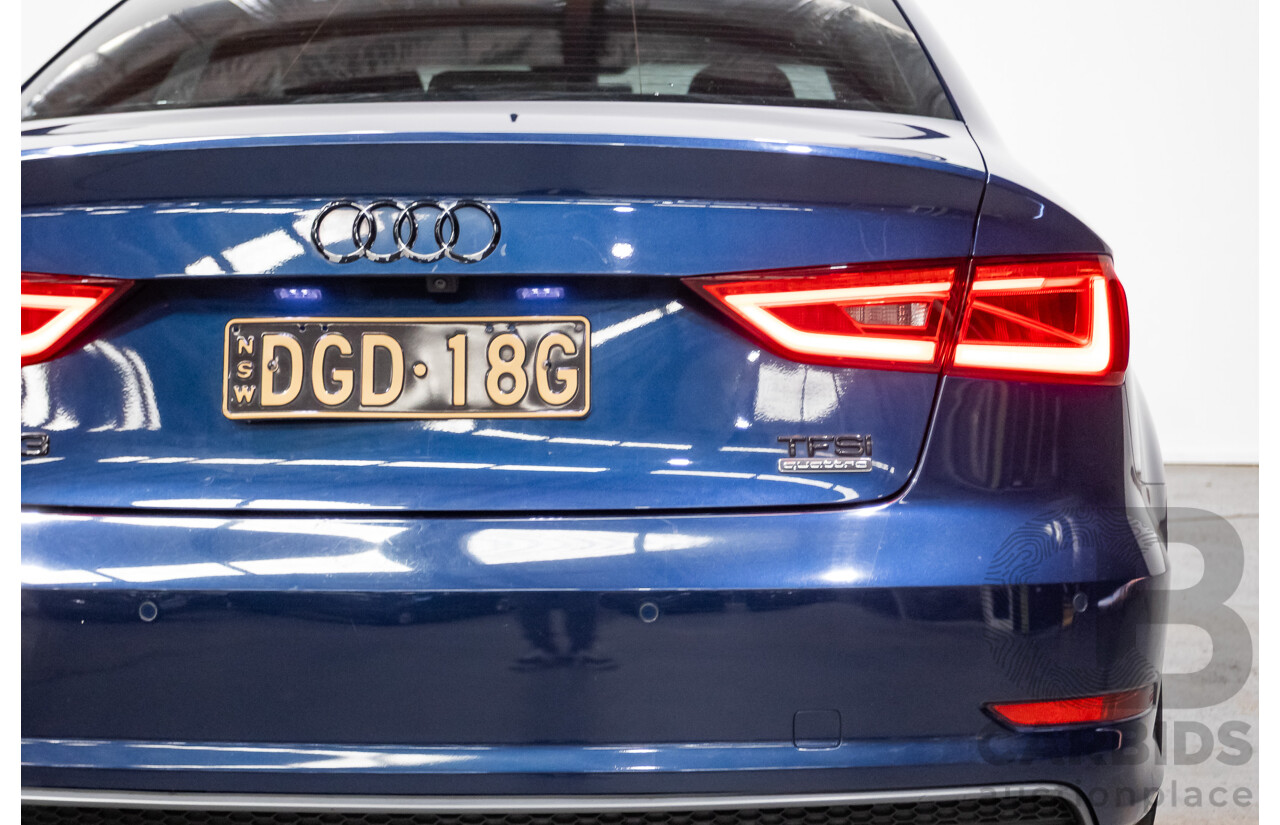 09/2015 Audi A3 1.8 TFSI Ambition Quattro S-Line Pack (AWD) 8V MY16 4D Sedan Scuba Blue Metallic Turbo 1.8L