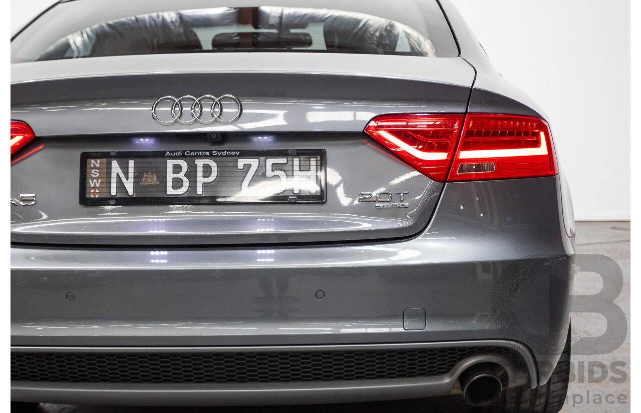 12/2013 Audi A5 Sportback 2.0 TFSI Quattro 8T S-Line Pack (AWD) MY14 5d Hatchback Grey Turbo 2.0L