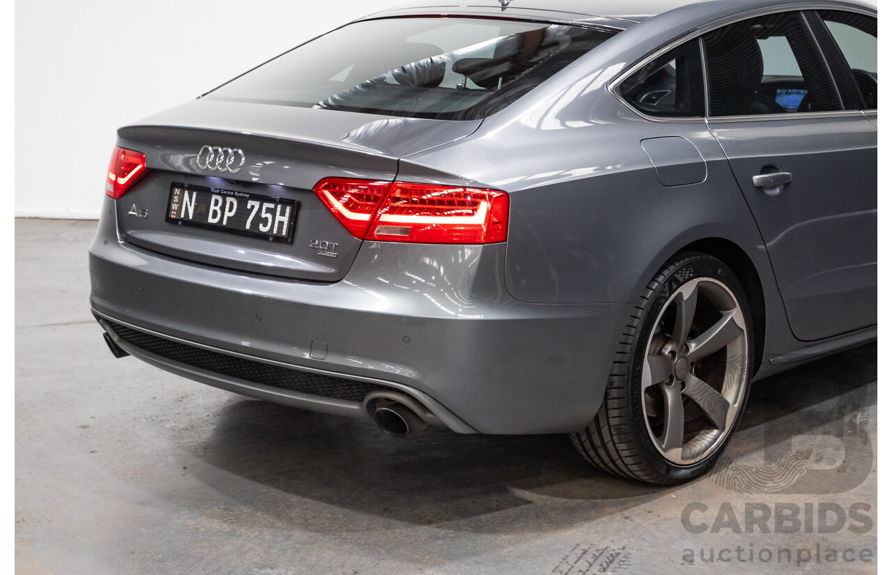 12/2013 Audi A5 Sportback 2.0 TFSI Quattro 8T S-Line Pack (AWD) MY14 5d Hatchback Grey Turbo 2.0L