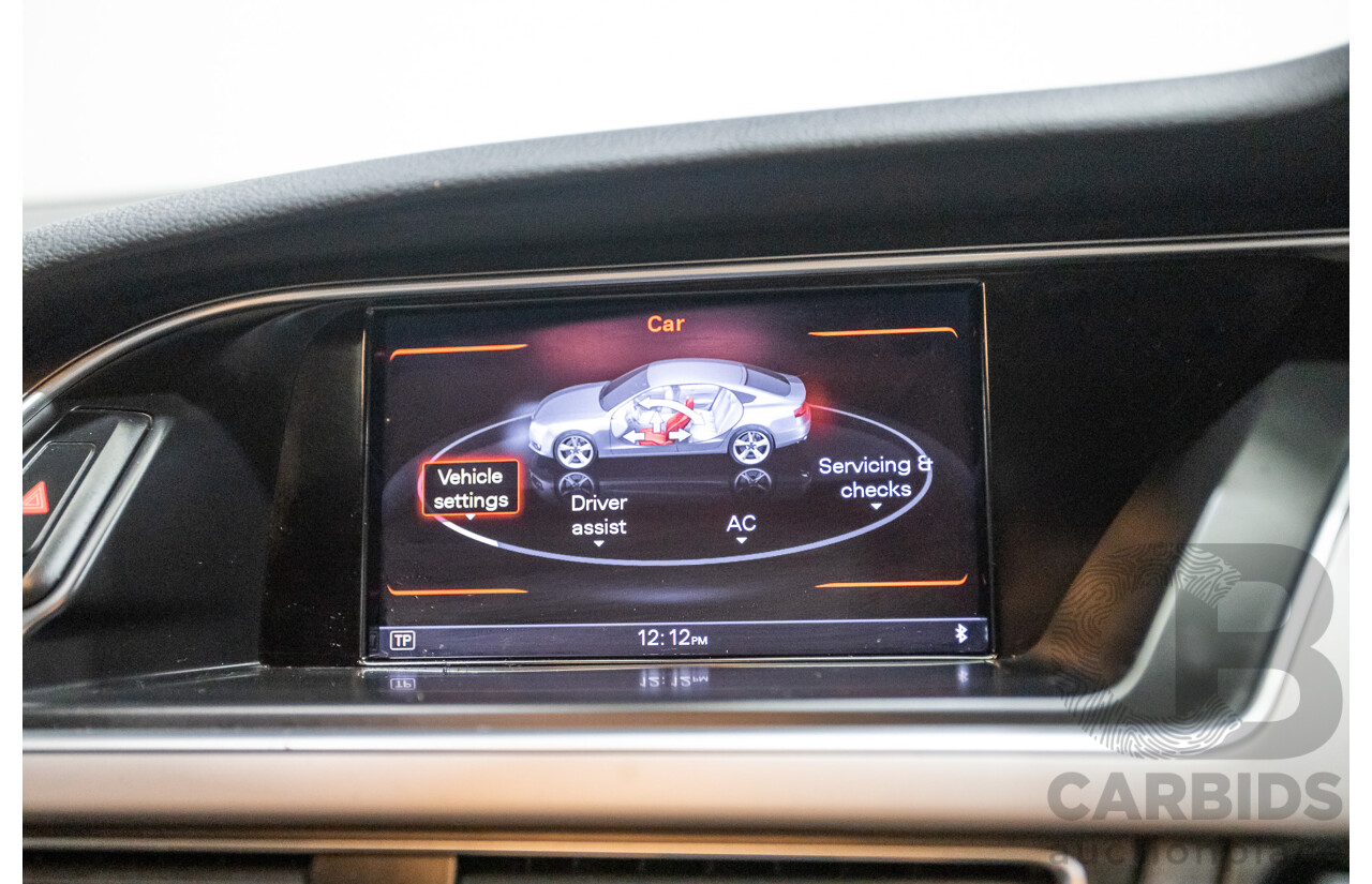 12/2013 Audi A5 Sportback 2.0 TFSI Quattro 8T S-Line Pack (AWD) MY14 5d Hatchback Grey Turbo 2.0L