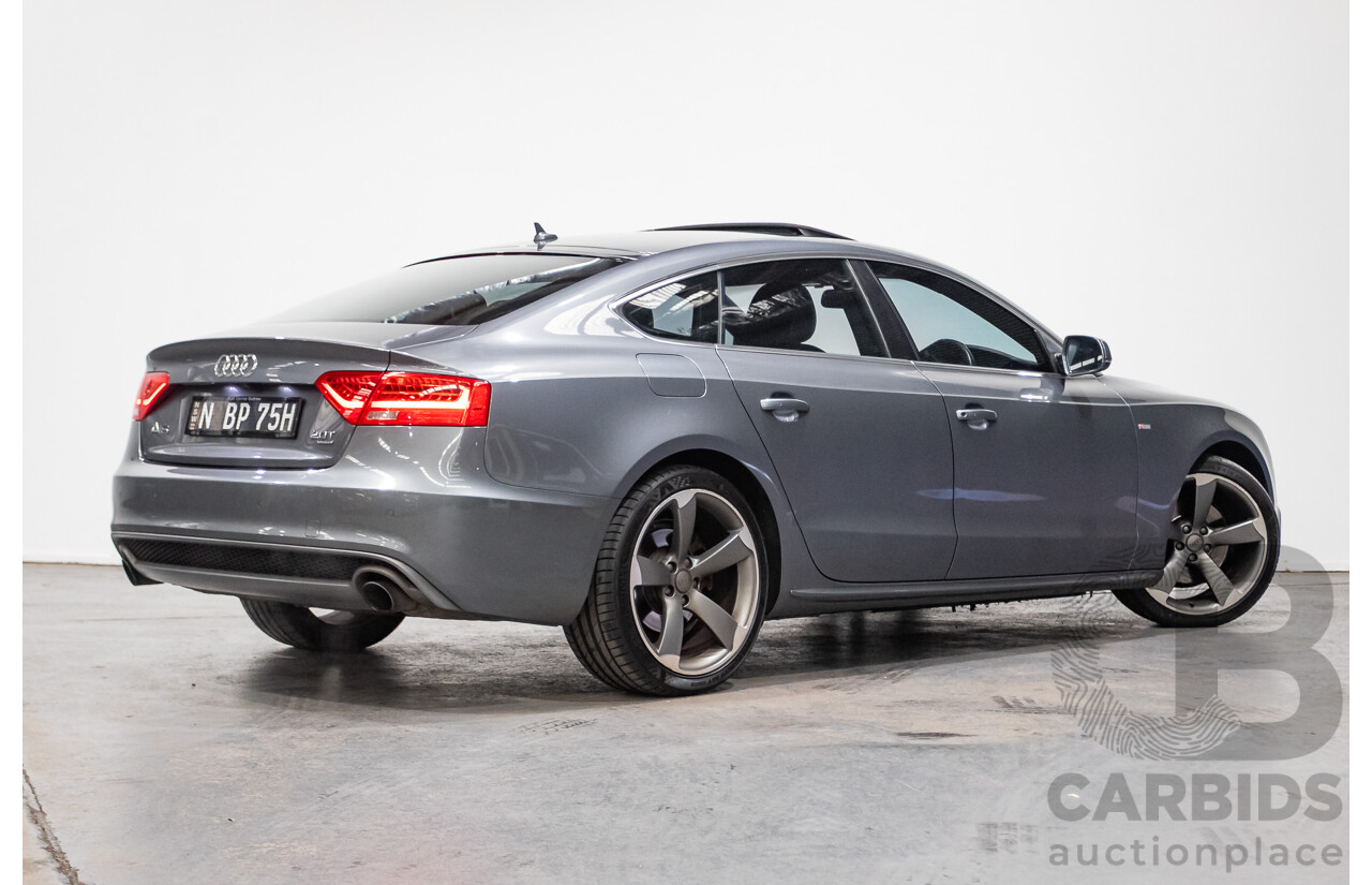 12/2013 Audi A5 Sportback 2.0 TFSI Quattro 8T S-Line Pack (AWD) MY14 5d Hatchback Grey Turbo 2.0L