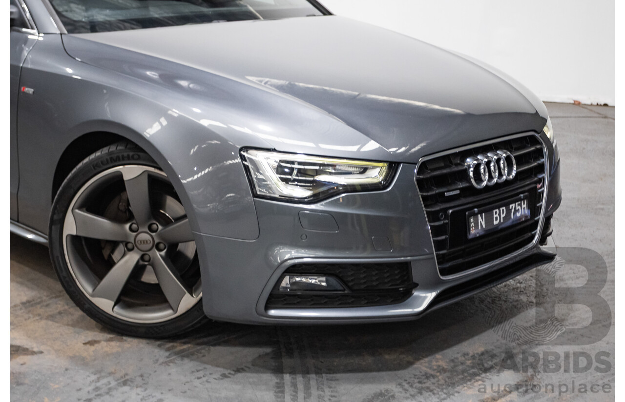 12/2013 Audi A5 Sportback 2.0 TFSI Quattro 8T S-Line Pack (AWD) MY14 5d Hatchback Grey Turbo 2.0L