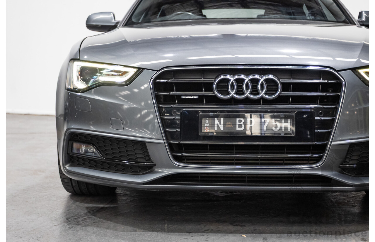 12/2013 Audi A5 Sportback 2.0 TFSI Quattro 8T S-Line Pack (AWD) MY14 5d Hatchback Grey Turbo 2.0L