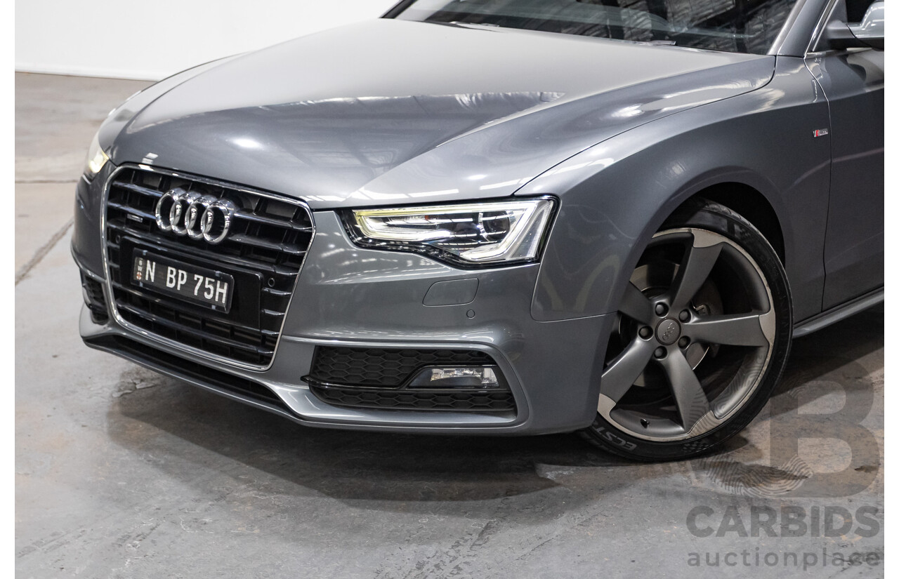 12/2013 Audi A5 Sportback 2.0 TFSI Quattro 8T S-Line Pack (AWD) MY14 5d Hatchback Grey Turbo 2.0L