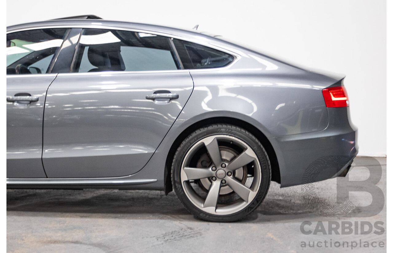 12/2013 Audi A5 Sportback 2.0 TFSI Quattro 8T S-Line Pack (AWD) MY14 5d Hatchback Grey Turbo 2.0L