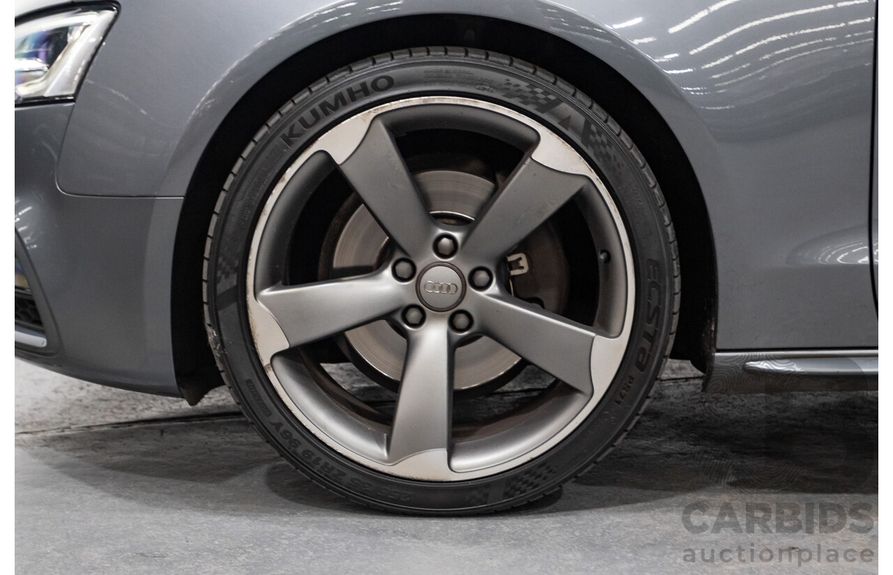 12/2013 Audi A5 Sportback 2.0 TFSI Quattro 8T S-Line Pack (AWD) MY14 5d Hatchback Grey Turbo 2.0L