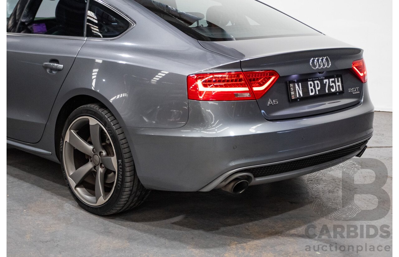 12/2013 Audi A5 Sportback 2.0 TFSI Quattro 8T S-Line Pack (AWD) MY14 5d Hatchback Grey Turbo 2.0L