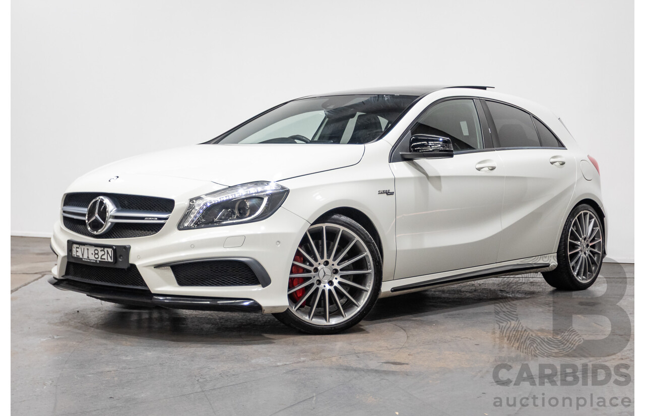 1/2014 Mercedes-Benz A45 AMG 176 (AWD) MY14 5d Hatchback White Turbo 2.0L