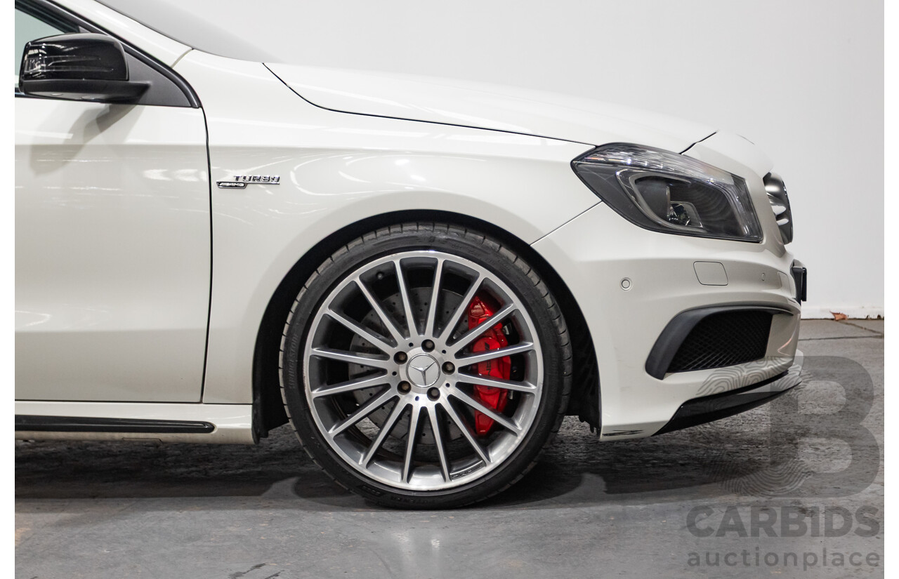1/2014 Mercedes-Benz A45 AMG 176 (AWD) MY14 5d Hatchback White Turbo 2.0L