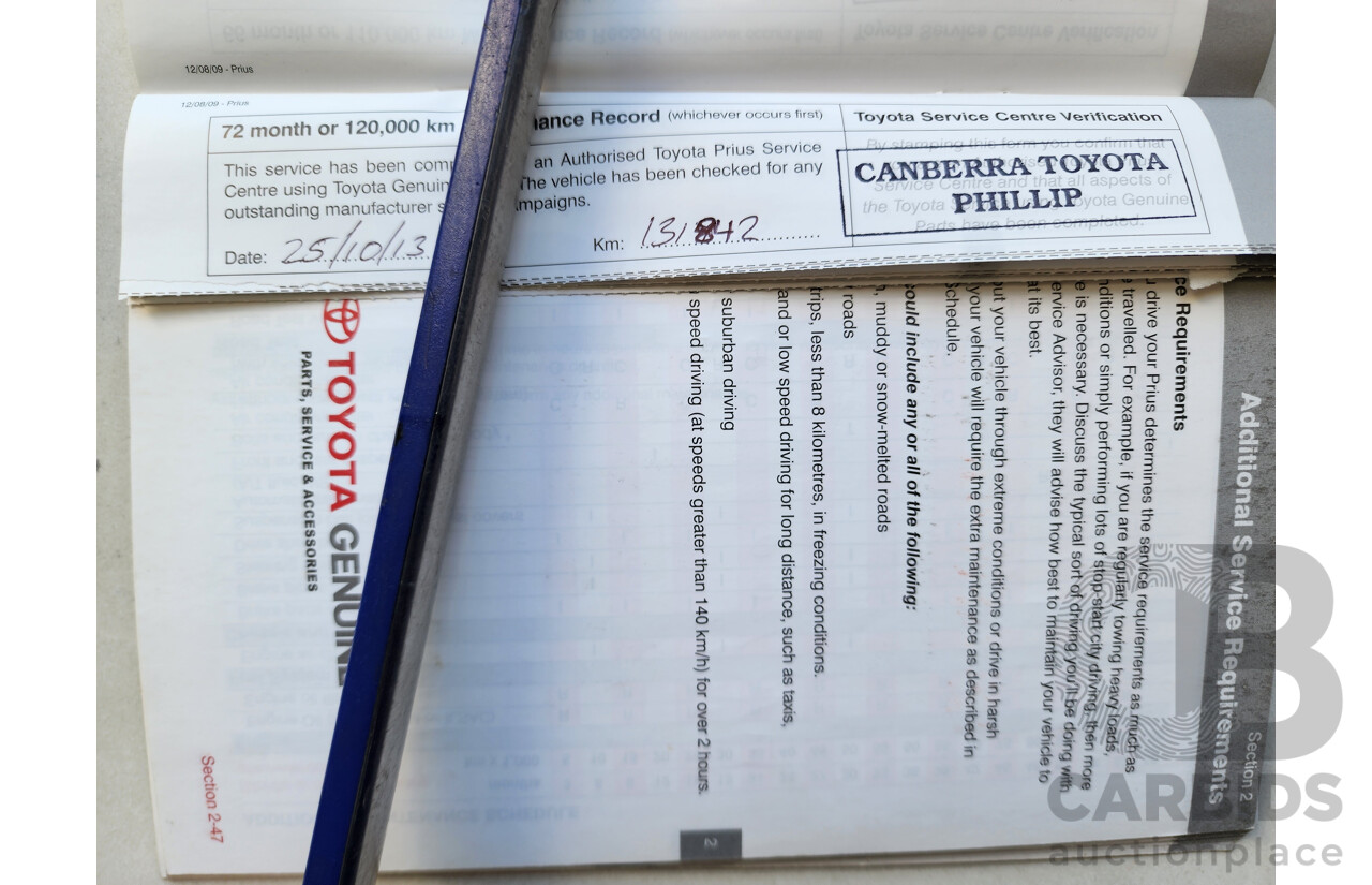 3/2010 Toyota Prius I-Tech Hybrid ZVW30R 5d Hatchback Red 1.8L