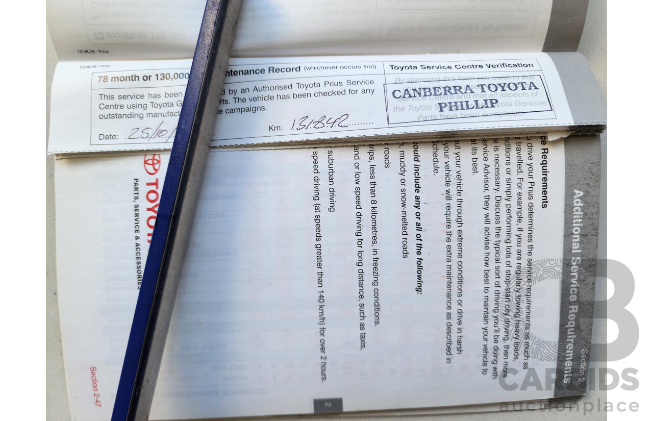 3/2010 Toyota Prius I-Tech Hybrid ZVW30R 5d Hatchback Red 1.8L