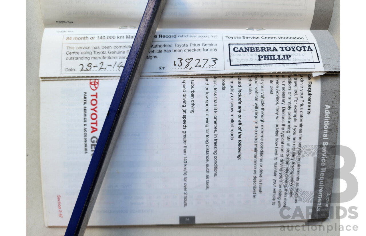 3/2010 Toyota Prius I-Tech Hybrid ZVW30R 5d Hatchback Red 1.8L