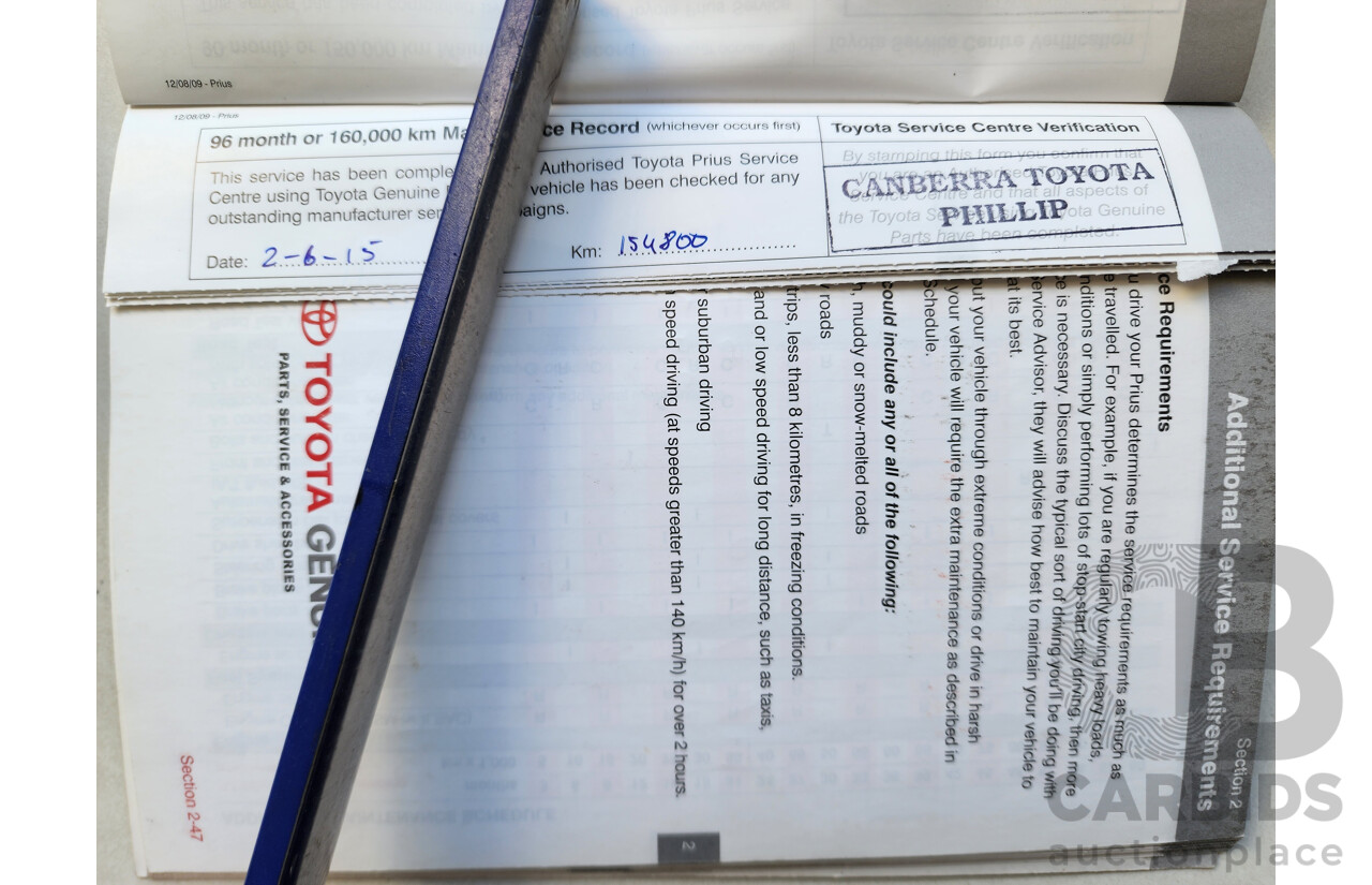 3/2010 Toyota Prius I-Tech Hybrid ZVW30R 5d Hatchback Red 1.8L