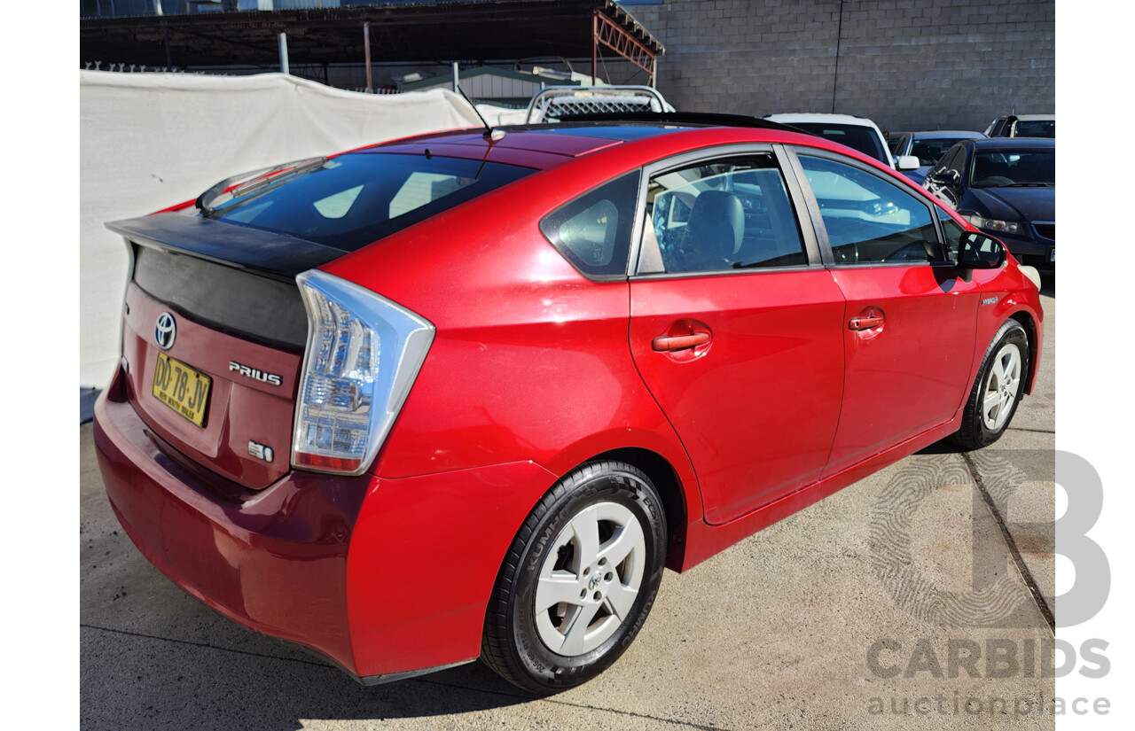 3/2010 Toyota Prius I-Tech Hybrid ZVW30R 5d Hatchback Red 1.8L