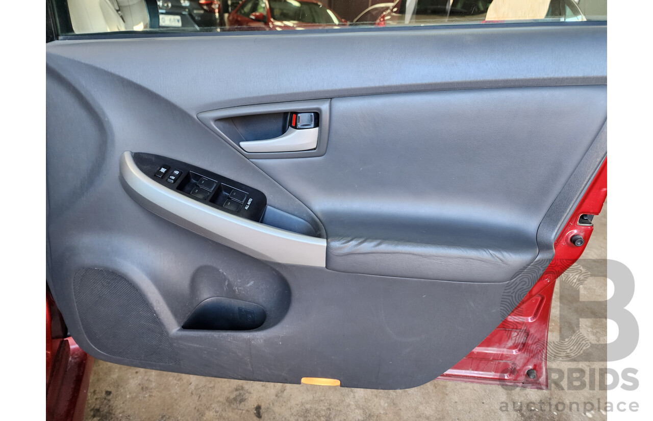 3/2010 Toyota Prius I-Tech Hybrid ZVW30R 5d Hatchback Red 1.8L