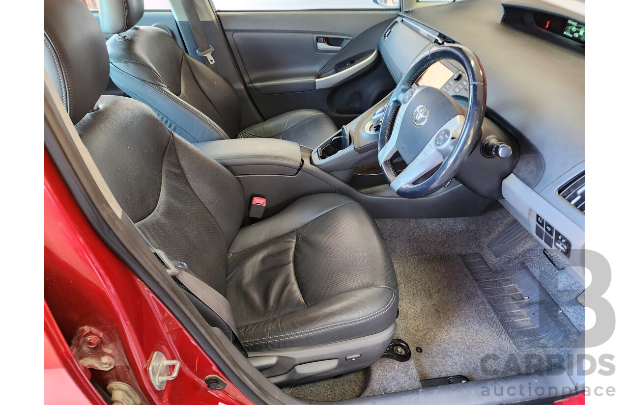 3/2010 Toyota Prius I-Tech Hybrid ZVW30R 5d Hatchback Red 1.8L