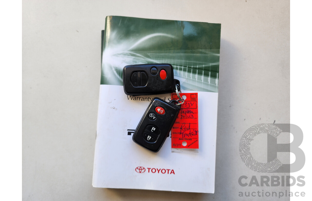 3/2010 Toyota Prius I-Tech Hybrid ZVW30R 5d Hatchback Red 1.8L