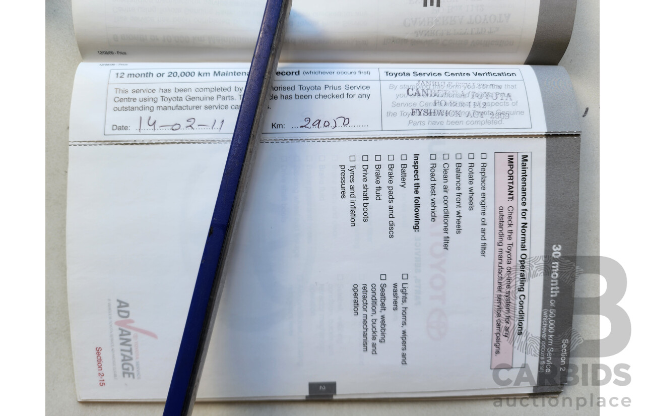 3/2010 Toyota Prius I-Tech Hybrid ZVW30R 5d Hatchback Red 1.8L