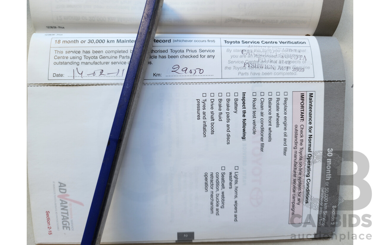 3/2010 Toyota Prius I-Tech Hybrid ZVW30R 5d Hatchback Red 1.8L