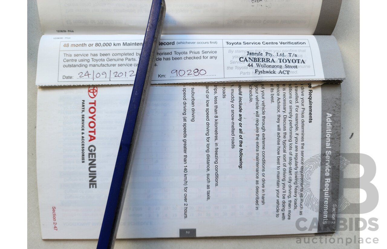 3/2010 Toyota Prius I-Tech Hybrid ZVW30R 5d Hatchback Red 1.8L