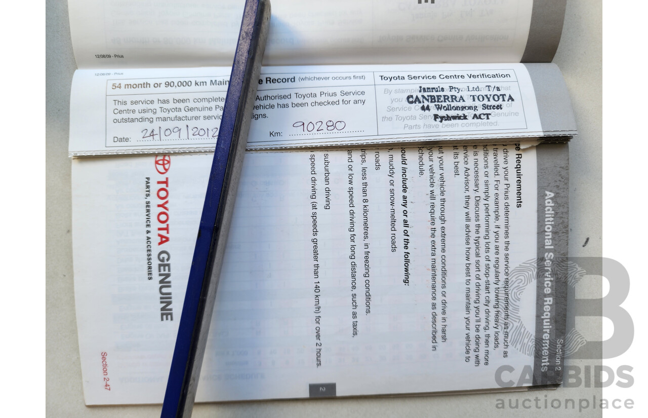 3/2010 Toyota Prius I-Tech Hybrid ZVW30R 5d Hatchback Red 1.8L