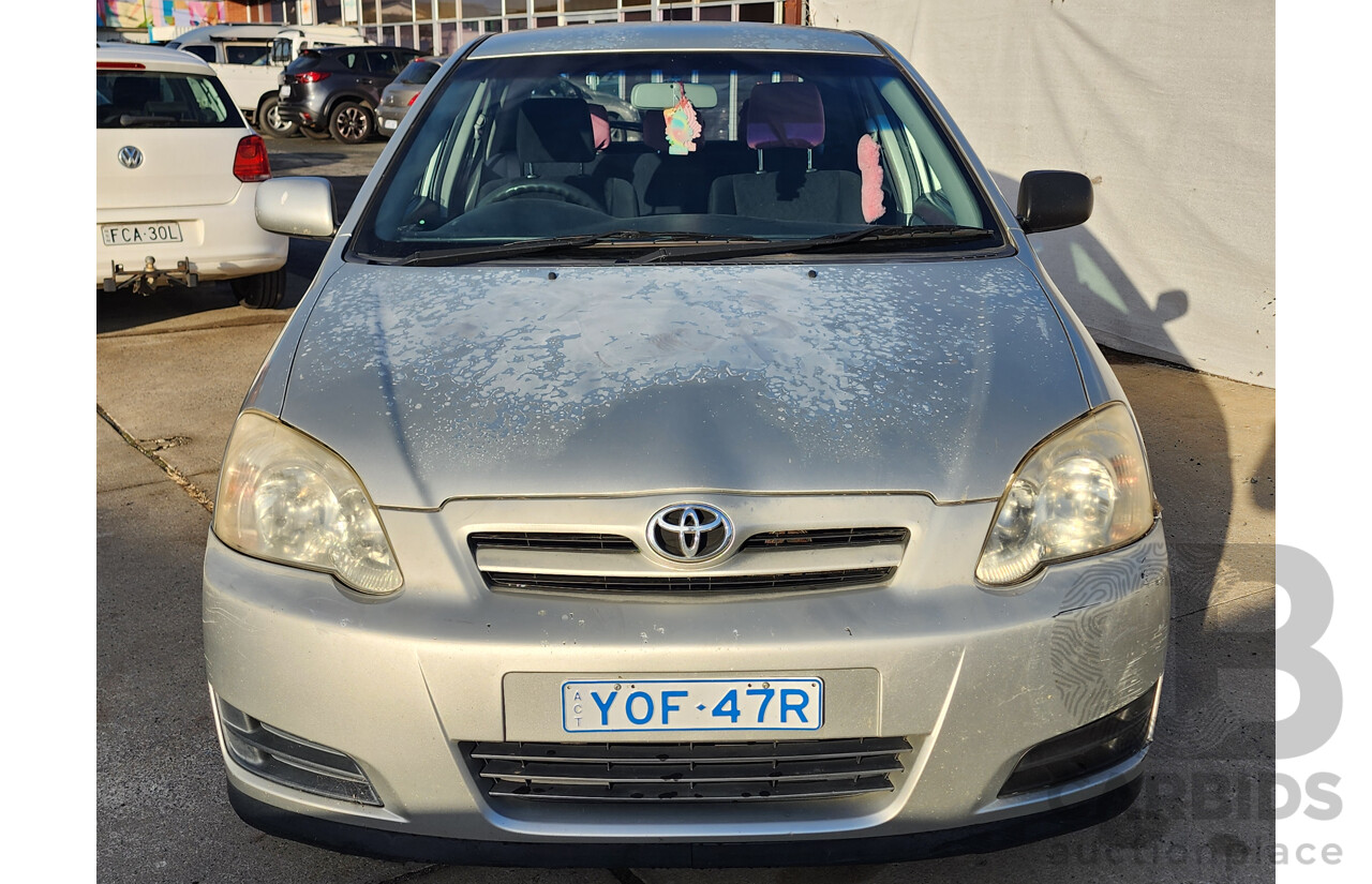 5/2004 Toyota Corolla Ascent SECA ZZE122R 5d Hatchback Grey/Silver 1.8L