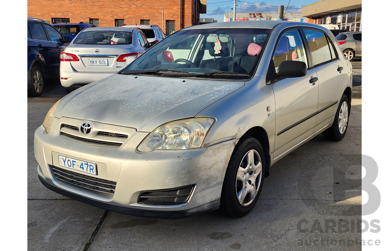5/2004 Toyota Corolla Ascent SECA ZZE122R 5d Hatchback Grey/Silver 1.8L