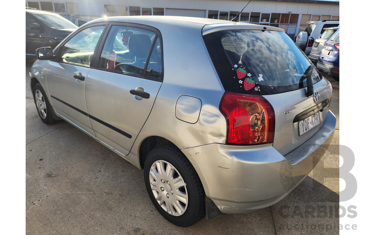 5/2004 Toyota Corolla Ascent SECA ZZE122R 5d Hatchback Grey/Silver 1.8L