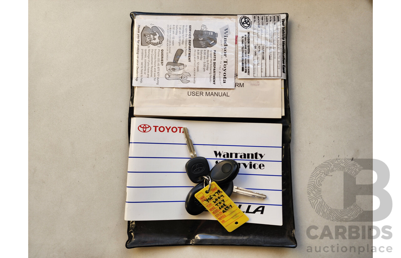 5/2004 Toyota Corolla Ascent SECA ZZE122R 5d Hatchback Grey/Silver 1.8L