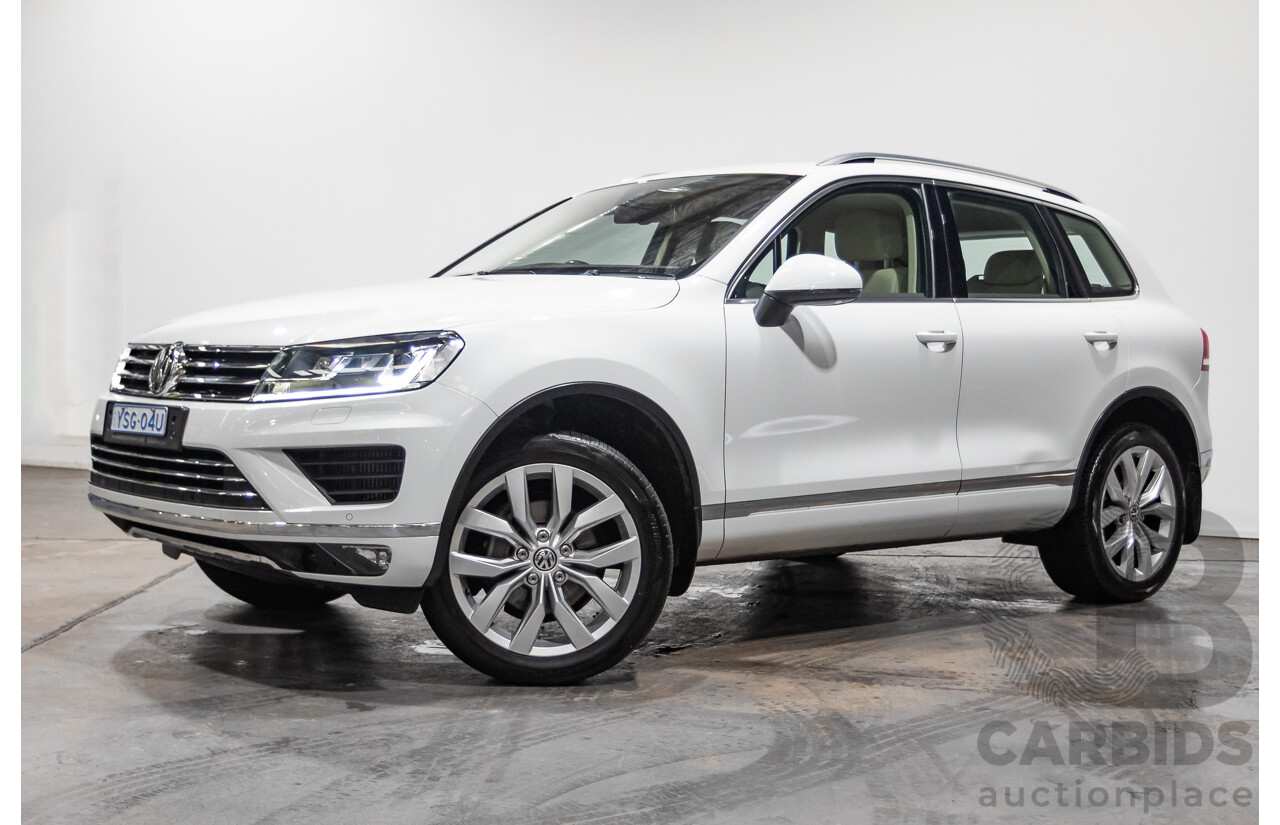 4/2015 Volkswagen Touareg V6 TDI (AWD) 7P MY15 4d Wagon Pure White Tubro Diesel 3.0L