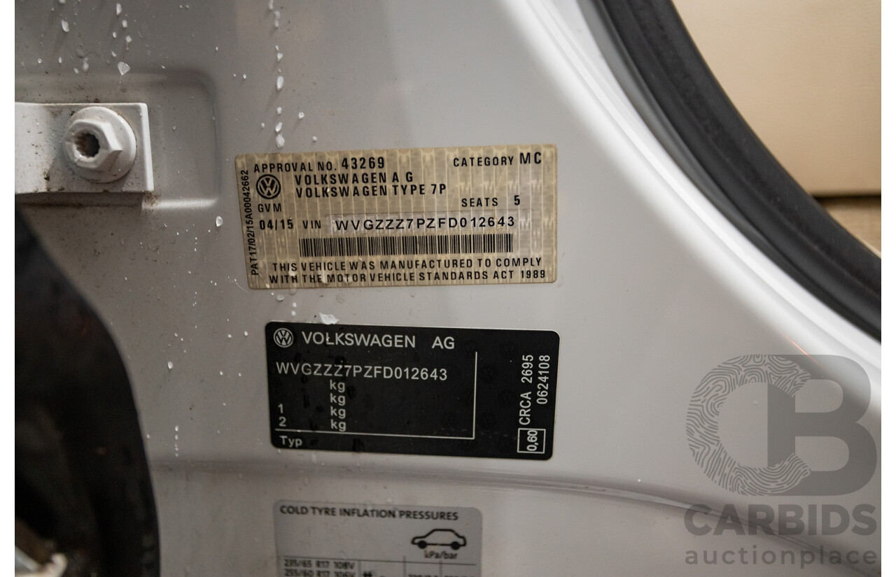 4/2015 Volkswagen Touareg V6 TDI (AWD) 7P MY15 4d Wagon Pure White Tubro Diesel 3.0L