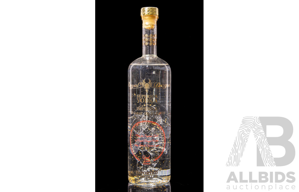 Royal Dragon Superior Vodka with 23 Carat Gold Leaves, Good Luck Edition