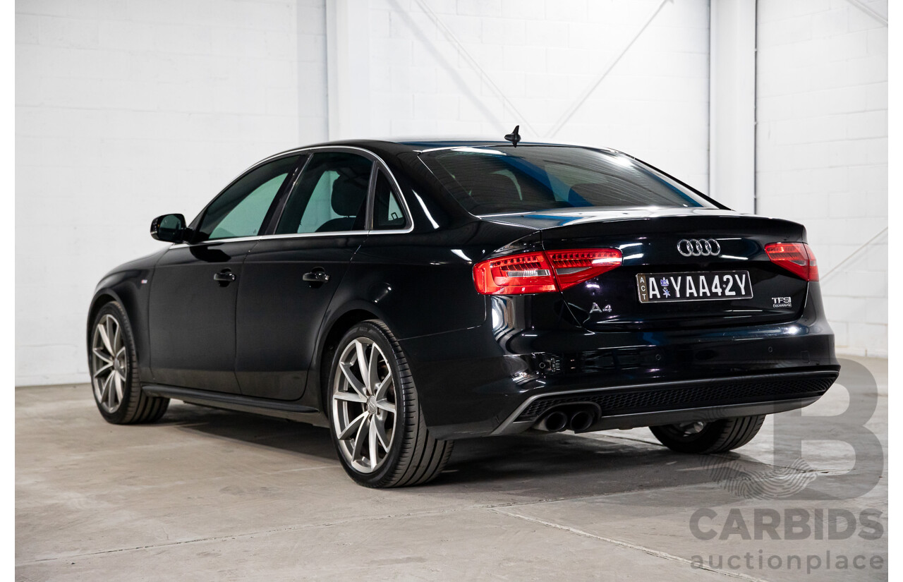 7/2015 Audi A4 2.0 TFSI Ambition Quattro B8 (8K) MY15 4d Sedan Mythos Black Metallic Turbo 2.0L