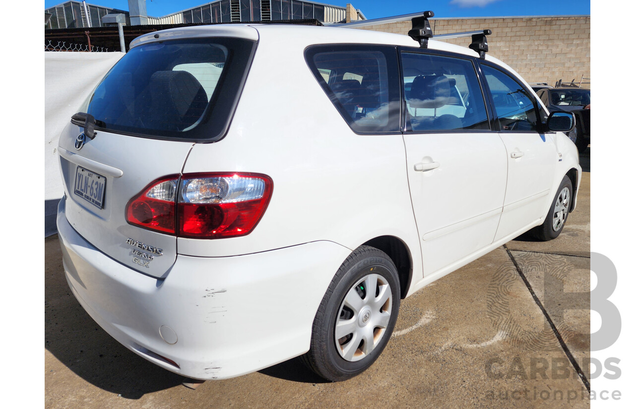 12/2008 Toyota Avensis Verso GLX ACM21R 4d Wagon White 2.4L