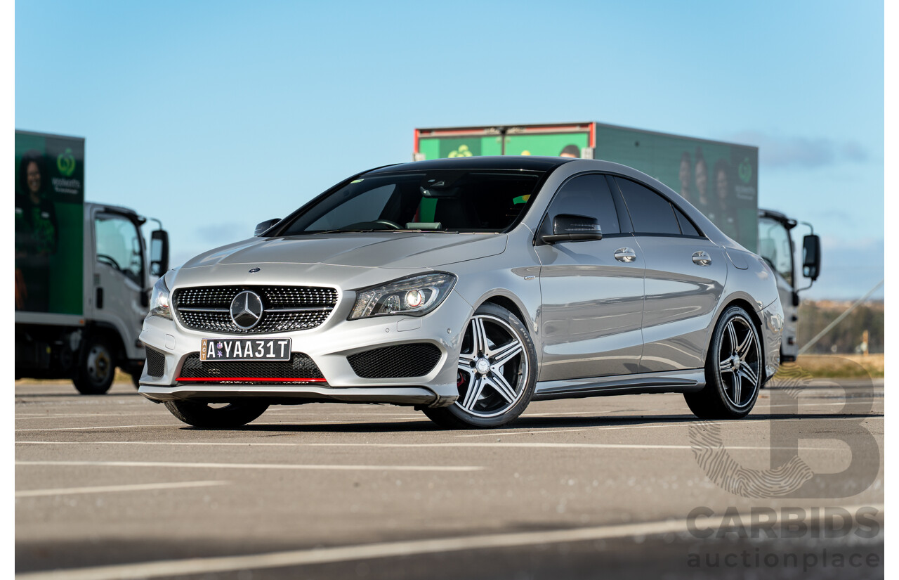 01/2015 Mercedes Benz CLA250 Sport 4matic (AWD) 117 MY15 4d Coupe Polar Silver Metallic Turbo 2.0L