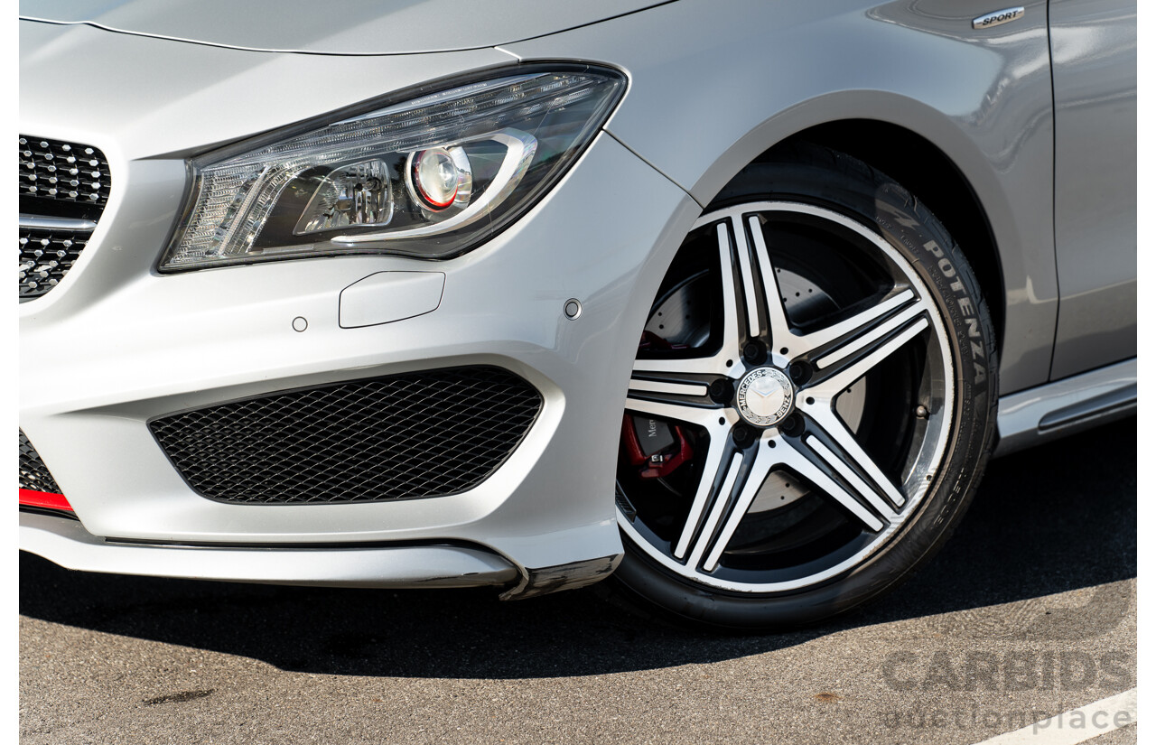01/2015 Mercedes Benz CLA250 Sport 4matic (AWD) 117 MY15 4d Coupe Polar Silver Metallic Turbo 2.0L